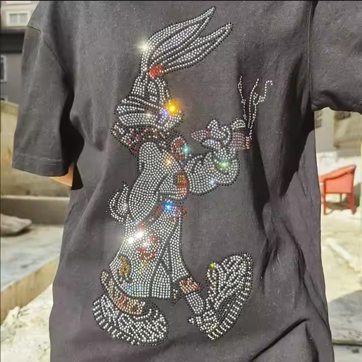 rhinestone rabbit 1 Hot Sale High Quality Rabbit Design Rhinestone Motif Crystal Transfer