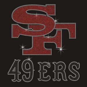 Custom NFL Team Logo Rhinestone Heat Transfer for Hoodie Clothing