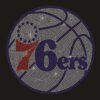 76ren Custom NBA Team Logo Rhinestone Design 76ers Heat TRansfer