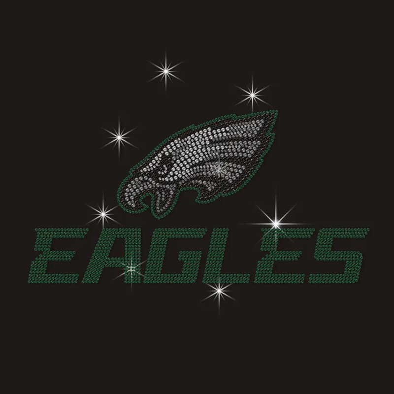 NFL Eagle Team Logo Design High Quality Rhinestone Heat Transfers