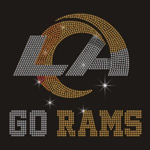 go-rams Hotfix Go Rams Rhinestone Template Pattern Rhinestone Transfer