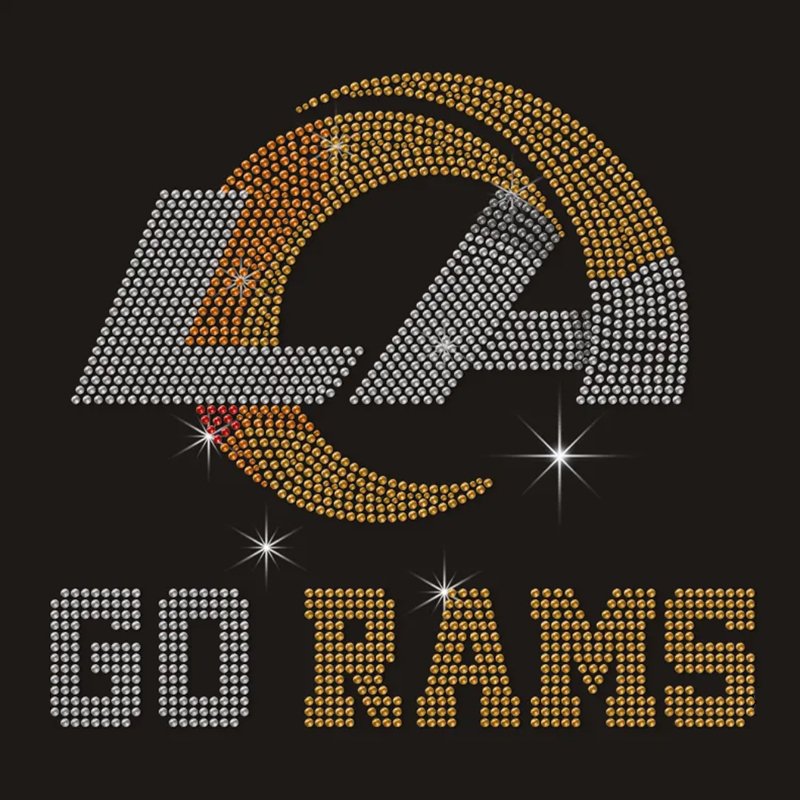 go-rams Hotfix Go Rams Rhinestone Template Pattern Rhinestone Transfer