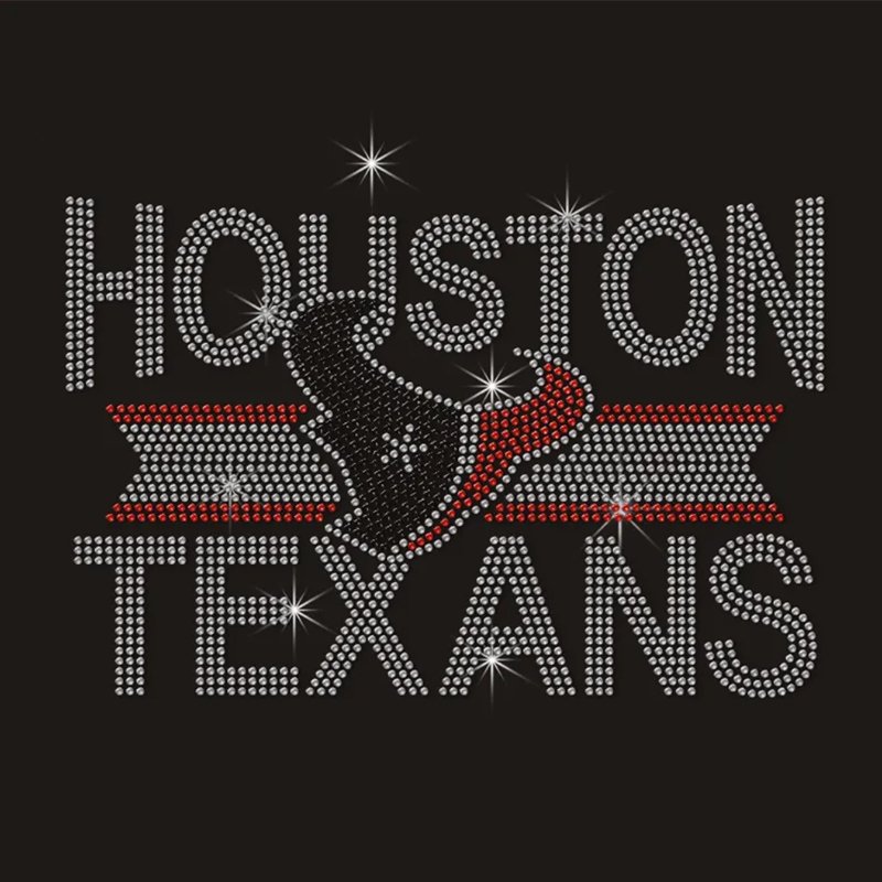houston-texans Houston Texans NBA Team Logo Design Hotfix Rhinestone Transfer