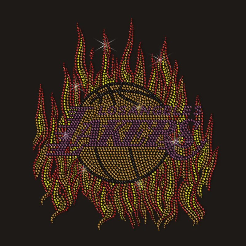 lakers Custom Basketball Team Logo Lakers Design Rhinestone Heat Transfer