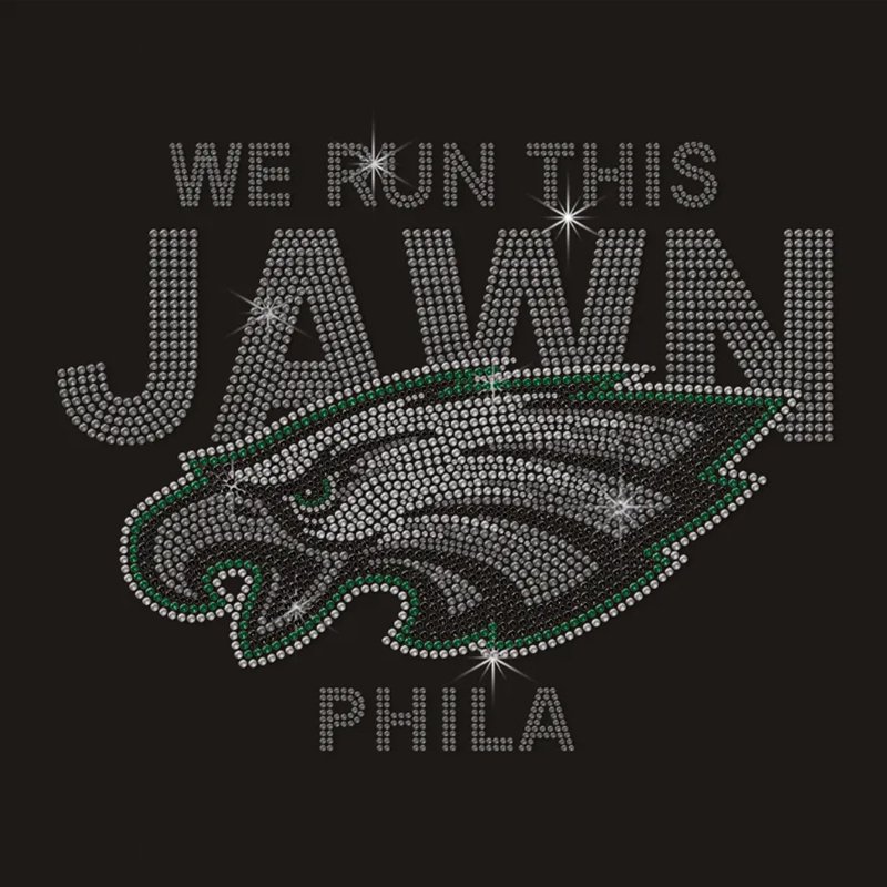 Fast Delivery Hotfix Bling Philadelphia Eagles Rhinestone Iron on Design Transfers