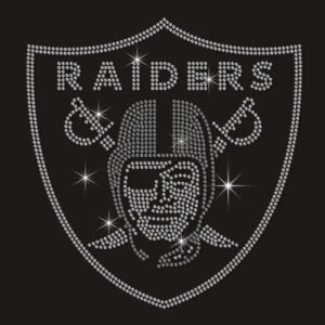 Shining Custom Raiders NFL Team Logo Rhinestone Heat Transfer