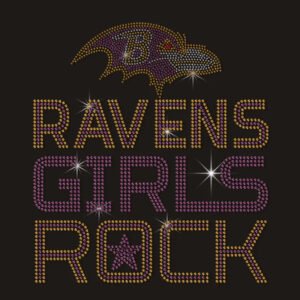Wholesale Custom Ravens Team Logo Hotfix Rhinestone Transfers