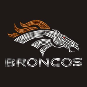Wholesale Custom Broncos Team Logo Hot Fix Rhinestone Transfer