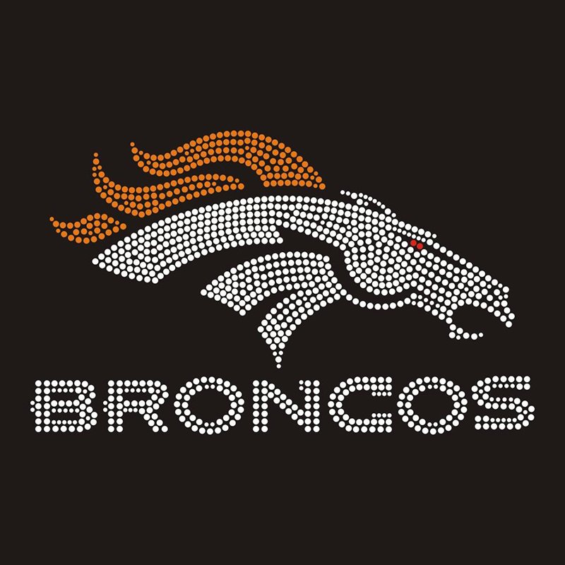 Wholesale Custom Broncos Team Logo Hot Fix Rhinestone Transfer
