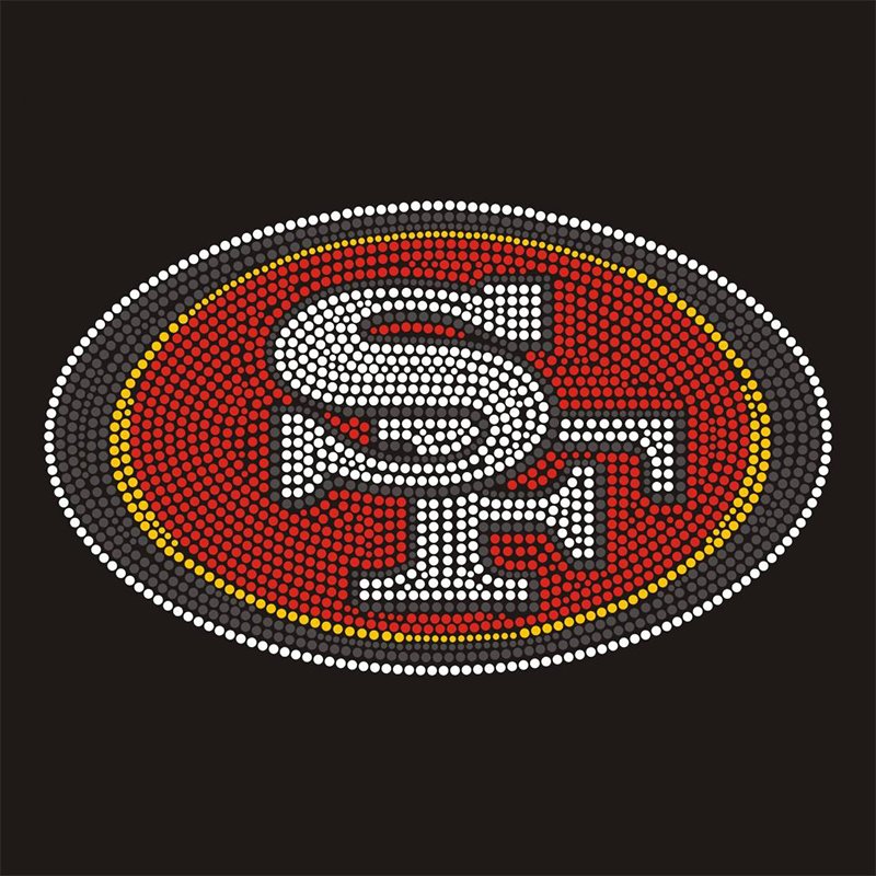 Custom San Franciso 49ers Bling Logo Rhinestone Transfer for Clothing