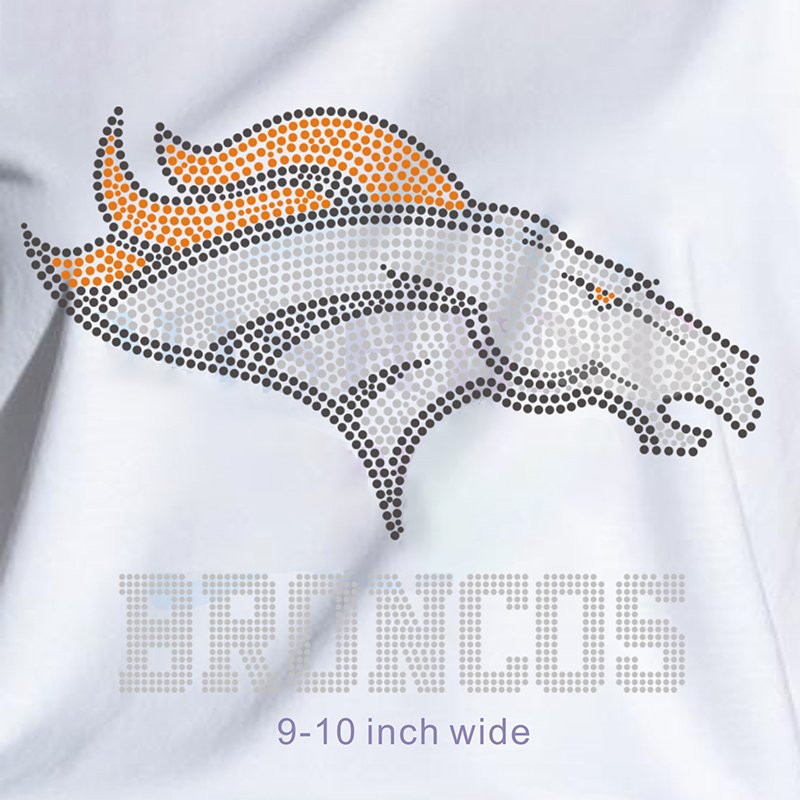 Durable Hot Melt Team Logo Hot fix Rhinestone Transfer for Textile, Garment