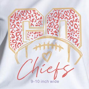 Hot Sale Glitter Custom Rhinestone Transfer for NFL Logo on Sportswear and Fan Gear