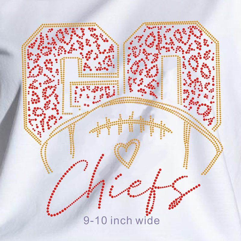 Hot Sale Glitter Custom Rhinestone Transfer for NFL Logo on Sportswear and Fan Gear