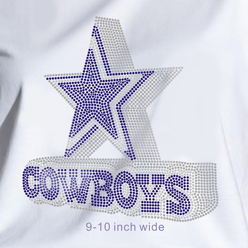 Premium Quality Shiny Crystal Iron-On Rhinestone Transfer for Custom NFL Logo Clothing