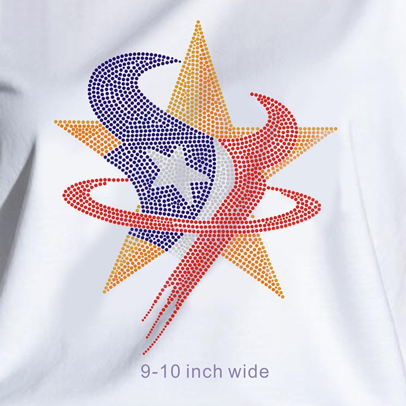 Heat Transfer Vinyl Custom Rhinestone NFL Logo Patch for Jerseys and Team Uniforms