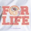 Vibrant Crystal NFL Chiefs "FOR LIFE" Logo Rhinestone Transfer, Eye-Catching Iron-On for Team Lovers