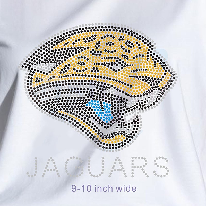 Fierce Crystal NFL Jacksonville Jaguars Helmet Rhinestone Transfer, Custom Hotfix for Team Spirit & Sportswear