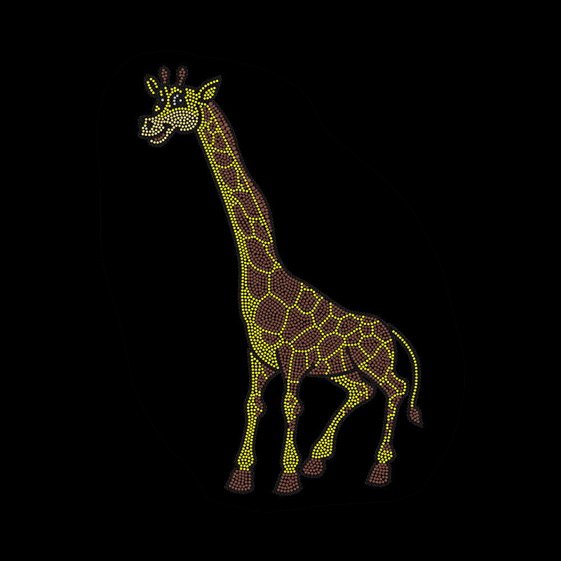 giraffe design Rhinestone Heat Transfer For T-Shirts And Hoodies