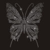 Clear Silver Rhinestone Butterfly Heat Transfer, Sparkly Crystal Hotfix Iron On Patch For Garment DIY Decoration