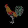 Colorful Rooster Rhinestone Heat Transfer, Sparkly Multi Color Crystal Hotfix Iron On Patch For Garment DIY Decoration