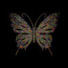 Multicolor Rainbow Rhinestone Butterfly Heat Transfer, Sparkly Multi Color Crystal Hotfix Iron On Patch For Garment DIY Decoration