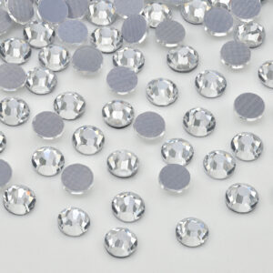Crystal Clear Flat Back Hotfix Rhinestones 12 Facets for Garment Decoration